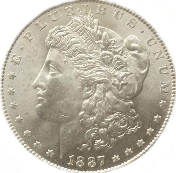 Morgan dollar obverse — series representative photo (not the 1894 issue), showing George T. Morgan's Liberty design