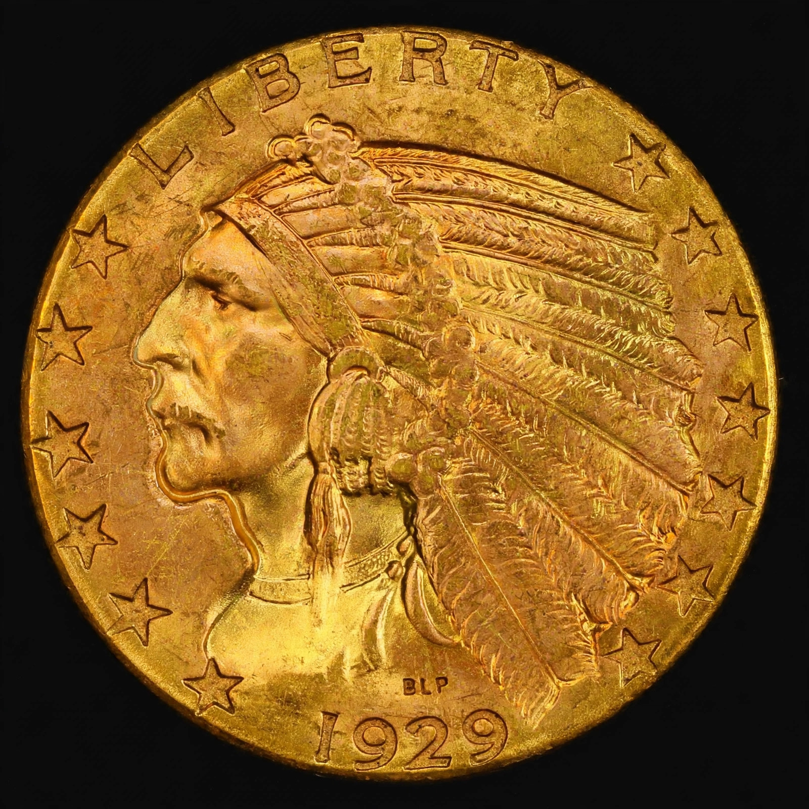 Illustration placeholder: 1929 Indian Head $5 gold half eagle — no usable public-domain photo found