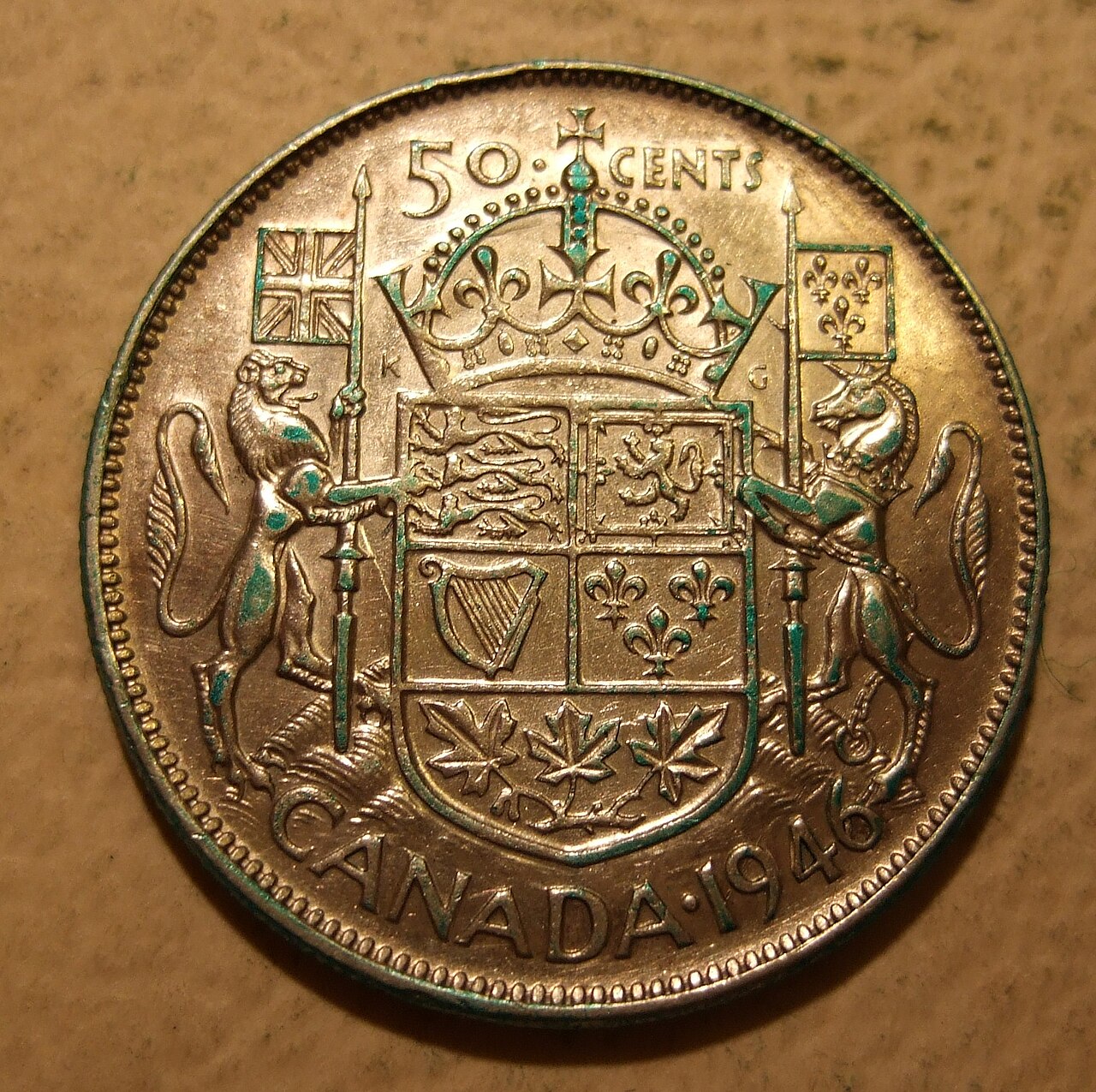 1947 Maple Leaf 50 Cents