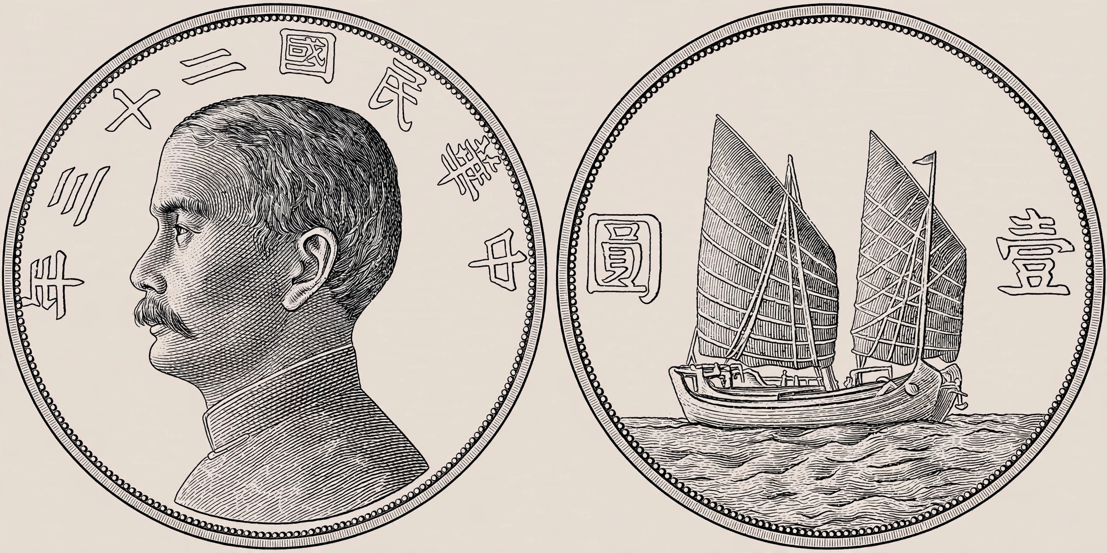 1933 Sun Yat-sen Junk Dollar